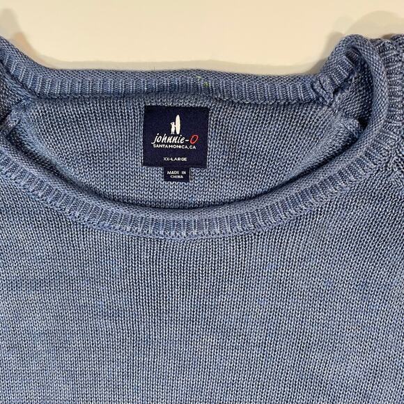 Johnnie-O Men’s Laguna Blue Linen Tencel Knit Sweater Sz XXL nautical coastal - Picture 2 of 10